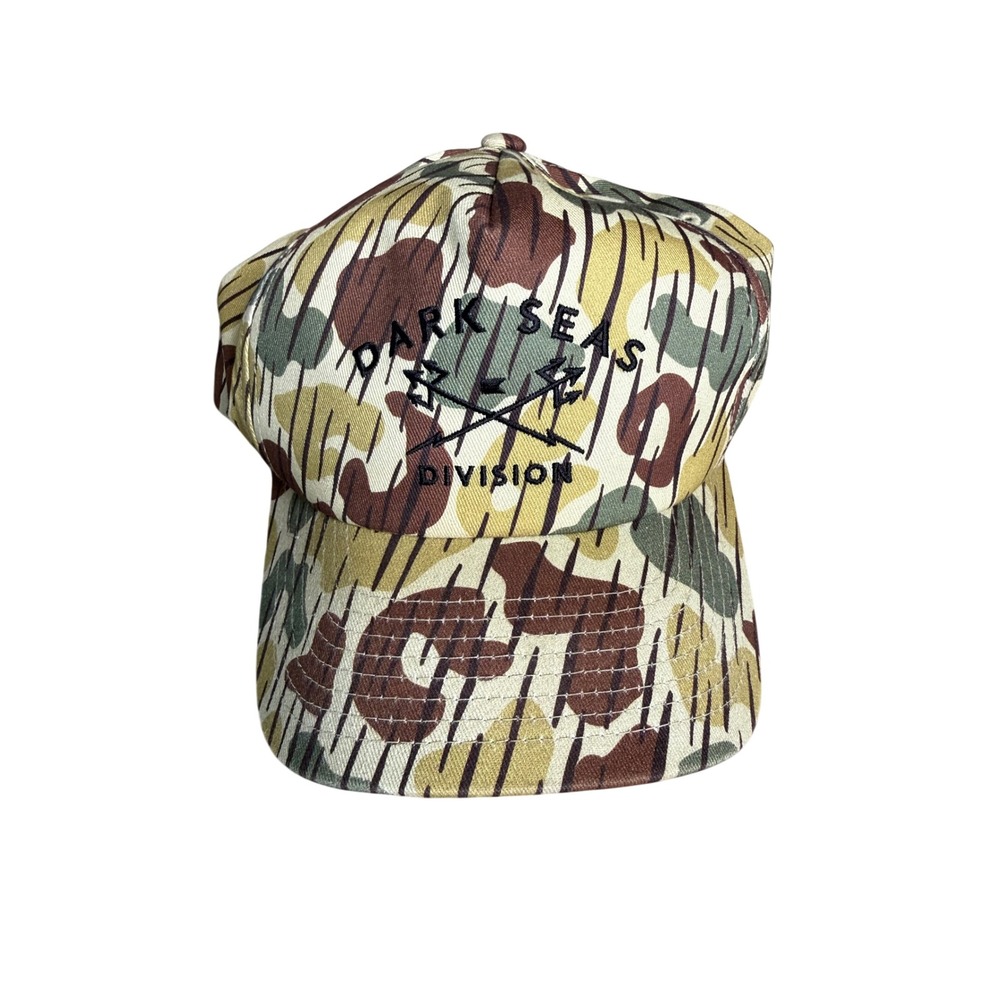 Dark Seas Division Duck Camo Rain Pattern Snapback Hat Mens Adjustable Cap